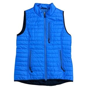 Vineyard Vines Vest Womens M Blue Full Zip Puffer Quilted Sleeveless